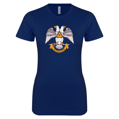  Next Level Womens Navy Boyfriend Tee - Freemasons