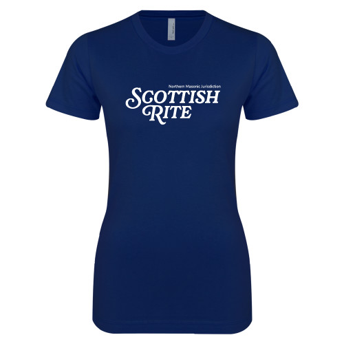  Next Level Womens Navy Boyfriend Tee - Scottish Rite
