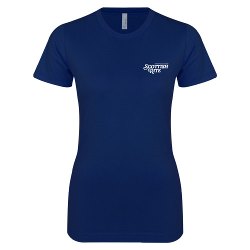  Next Level Womens Navy Boyfriend Tee - Scottish Rite