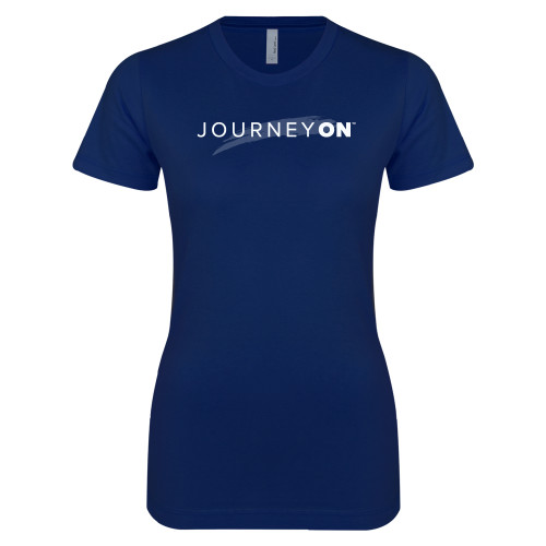  Next Level Womens Navy Boyfriend Tee - Journey On Wordmark