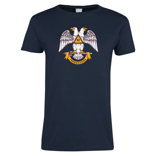  Womens Short Sleeve Navy Tee - Freemasons