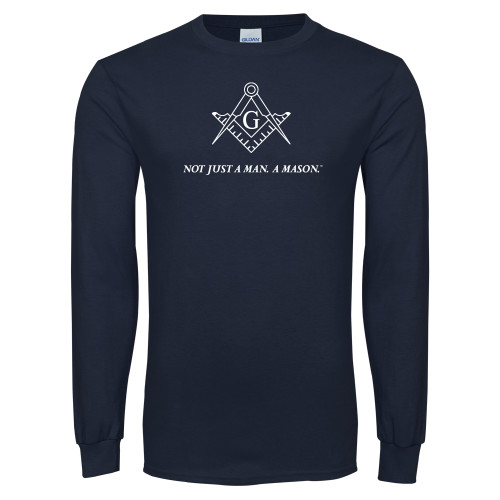  Navy Long Sleeve T-Shirt - Not Just A Man A Mason