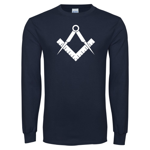  Navy Long Sleeve T-Shirt - Square and Compass