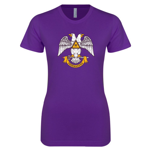  Next Level Womens Purple Boyfriend Tee - Freemasons