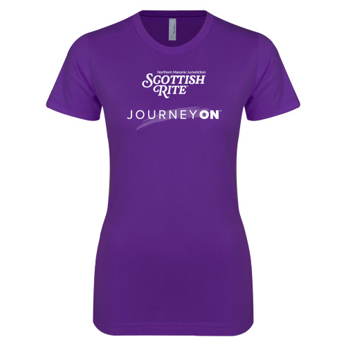  Next Level Womens Purple Boyfriend Tee - Scottish Rite - Journey On Vertical