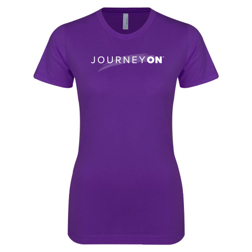  Next Level Womens Purple Boyfriend Tee - Journey On Wordmark