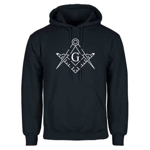  Navy Fleece Hoodie - Square and Compass with G