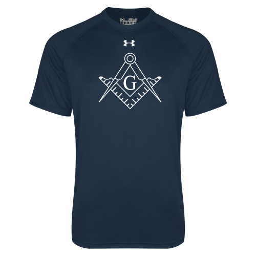  Under Armour Navy Tech Tee - Square and Compass with G