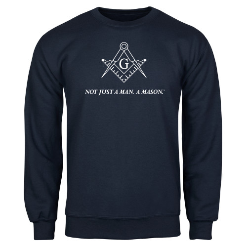  Navy Fleece Crew - Not Just A Man A Mason