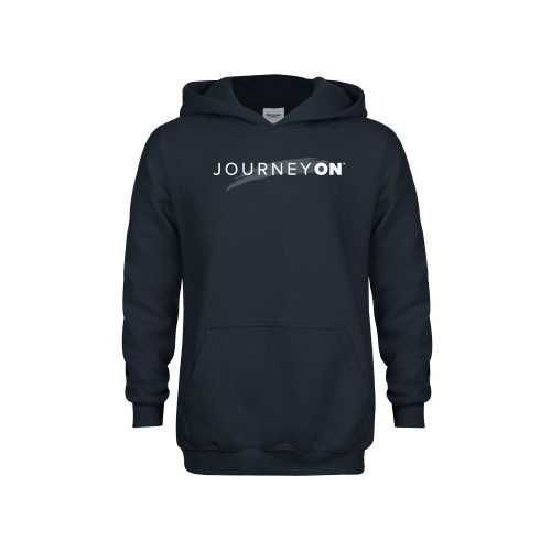  Youth Navy Fleece Hoodie - Journey On Wordmark