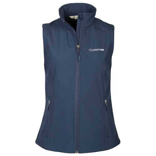  Womens Navy Core Softshell Vest - Journey On Wordmark