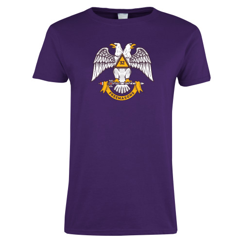  Womens Purple Short Sleeve Tee - Freemasons