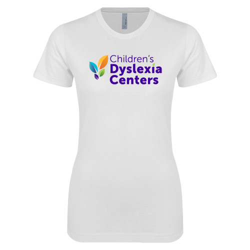  Next Level Womens White Boyfriend Tee - CDC Primary Gradient