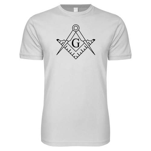  Next Level White SoftStyle T Shirt - Square and Compass with G