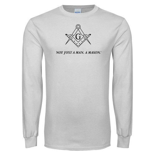  White Long Sleeve T Shirt - Not Just A Man A Mason