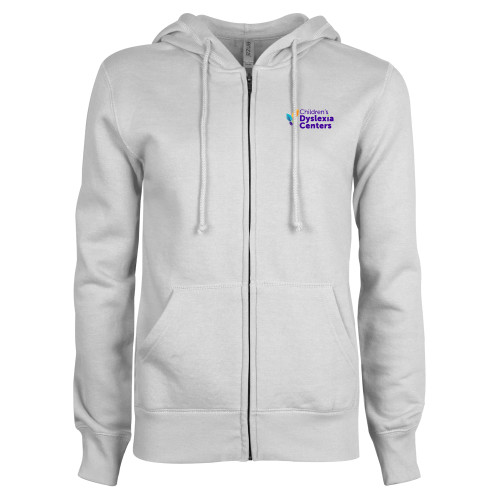 ENZA Womens White Fleece Full Zip Hoodie - CDC Primary Gradient