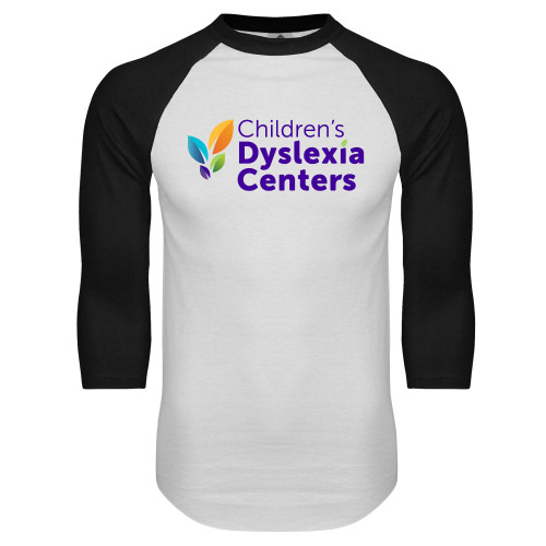  White/Black Raglan Baseball T Shirt - CDC Primary Gradient