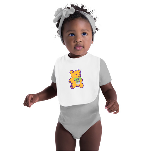  White Baby Bib - CDC Bear