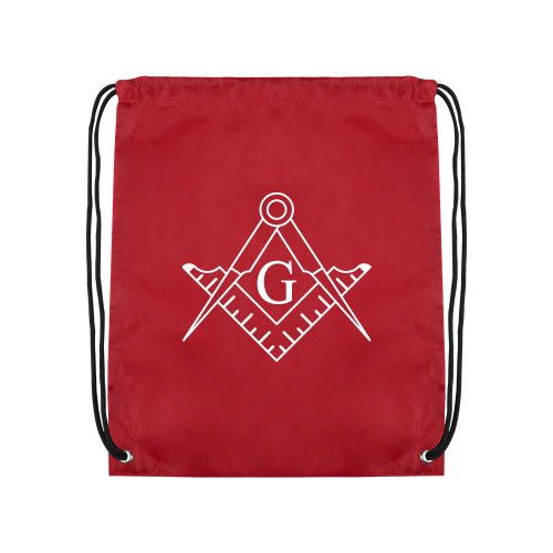  Cardinal Drawstring Backpack - Square and Compass with G