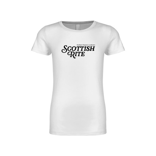  Next Level Girls White Fashion Fit T Shirt - Scottish Rite