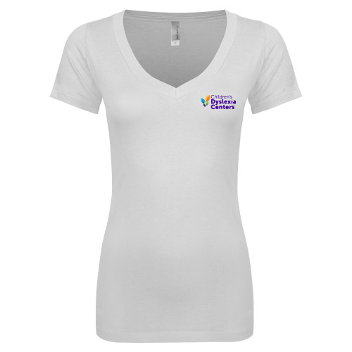  Next Level Womens White Ideal V Tee - CDC Primary Gradient