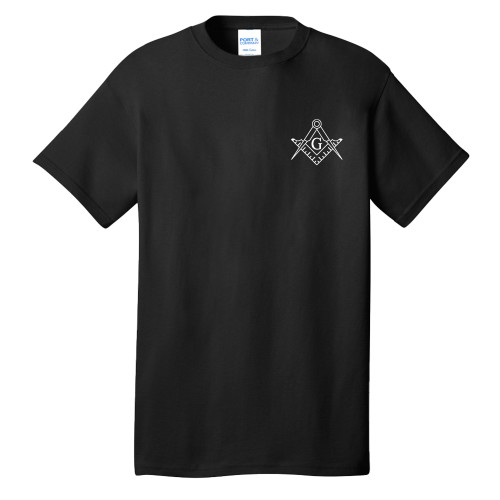 Extended Black T Shirt - Square and Compass with G