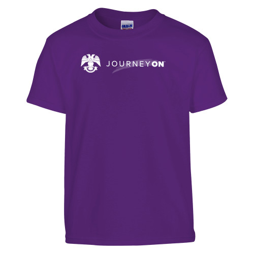  Youth Purple T Shirt - 32 Eagle Freemasons - Journey On Wordmark
