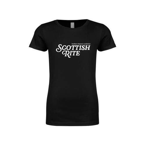  Next Level Girls Black Fashion Fit T Shirt - Scottish Rite