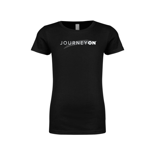  Next Level Girls Black Fashion Fit T Shirt - Journey On Wordmark