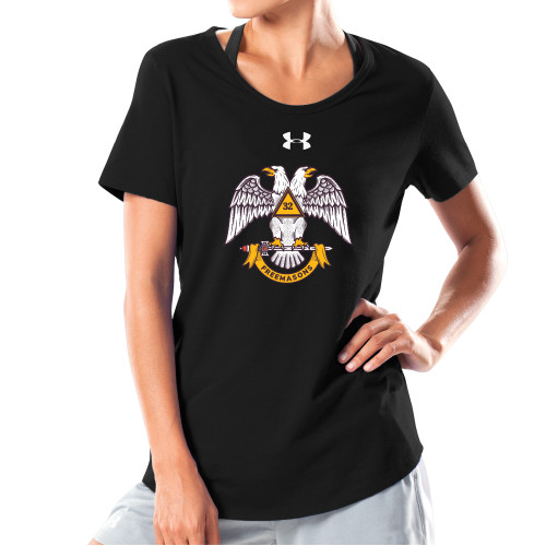  Under Armour Womens Black Charged Cotton Tee - Freemasons