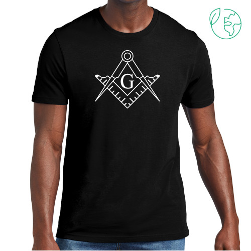  Allmade Black Organic Cotton Tee - Square and Compass with G
