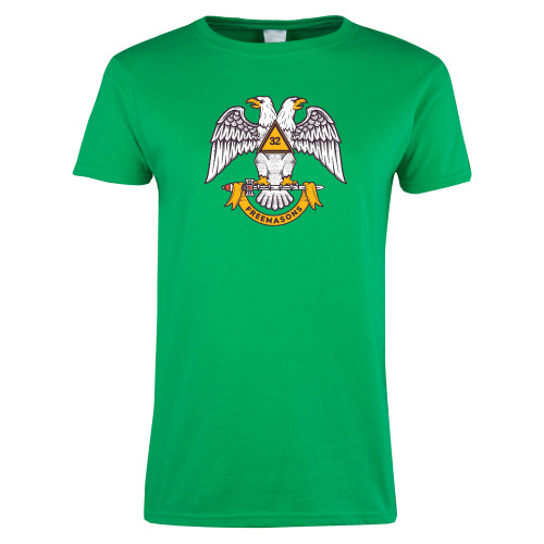  Womens Kelly Green Short Sleeve Tee - Freemasons