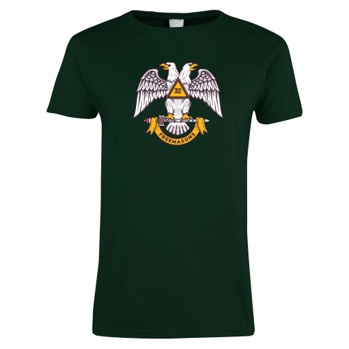  Womens Dark Green Short Sleeve Tee - Freemasons