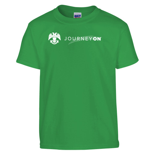 Youth Kelly Green T Shirt - 32 Eagle Freemasons - Journey On Wordmark