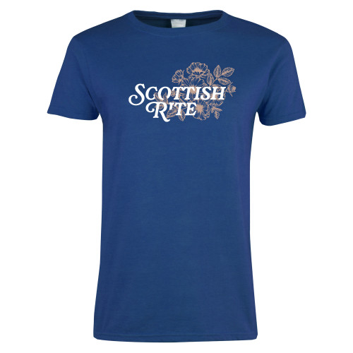  Womens Royal Short Sleeve Tee - Scottish Rite Mauve Floral