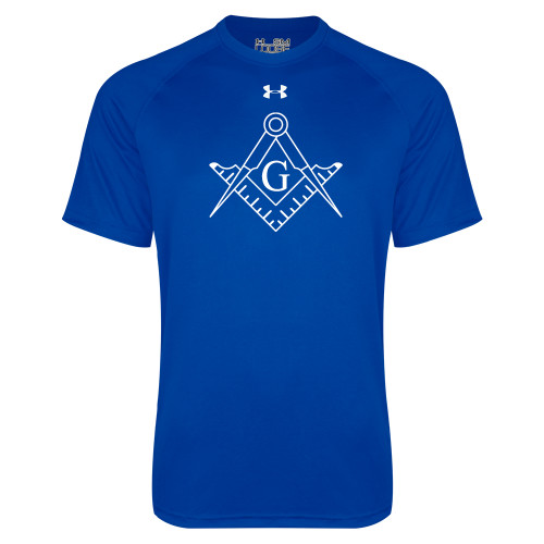  Under Armour Royal Tech Tee - Square and Compass with G