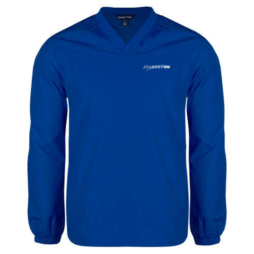  Royal V Neck Raglan Windshirt - Journey On Wordmark