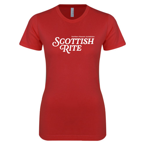  Next Level Womens Red Boyfriend Tee - Scottish Rite