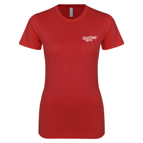  Next Level Womens Red Boyfriend Tee - Scottish Rite