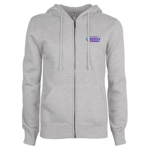  ENZA Womens Grey Fleece Full Zip Hoodie - CDC Primary Gradient