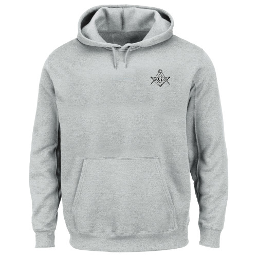  Extended Heather Grey Hoodie - Square and Compass with G