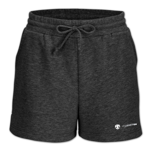  Boxercraft Womens Charcoal Heather Fleece Short - 32 Eagle Freemasons - Journey On Wordmark