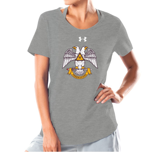  Under Armour Womens Grey Charged Cotton Tee - Freemasons