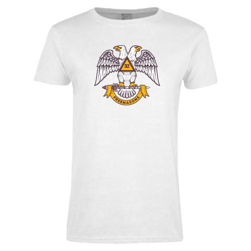  Womens White Short Sleeve Tee - Freemasons