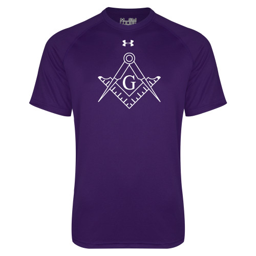  Under Armour Purple Tech Tee - Square and Compass with G