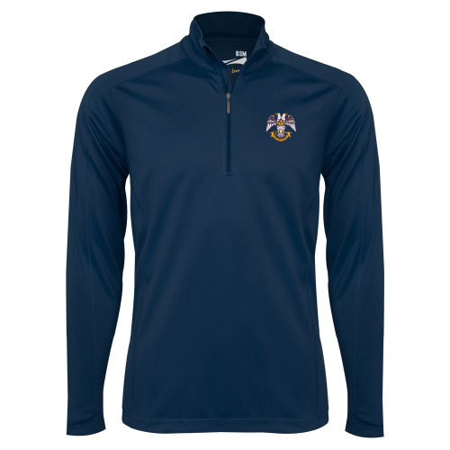 Syntrel Navy Interlock 1/4 Zip - Spes Mea In Deo Est
