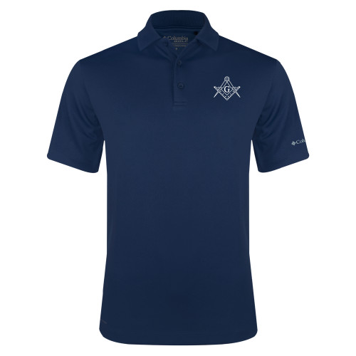  Columbia Navy Omni Wick Drive Polo - Square and Compass with G