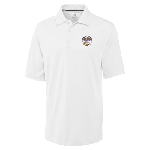  C&B White Advantage TriBlend Pique Polo - Freemasons