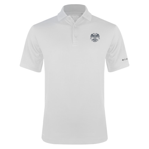  Columbia White Omni Wick Drive Polo - Freemasons