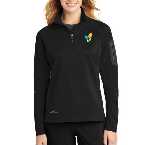  Eddie Bauer Womens Black 1/2 Zip Performance Fleece - CDC Icon